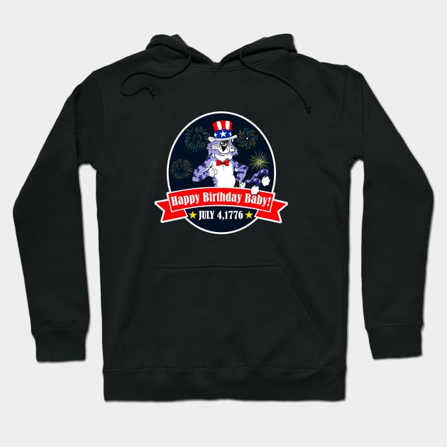 F-14 Tomcat - Happy Birthday Baby - July 4, 1776 - Dark Clean Style Hoodie by TomcatGypsy